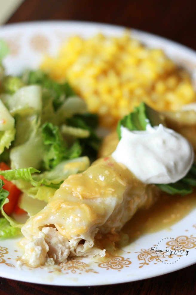 GREEN CHILE CHICKEN ENCHILADAS WITH BLACK BEANS | EVERYDAY JENNY